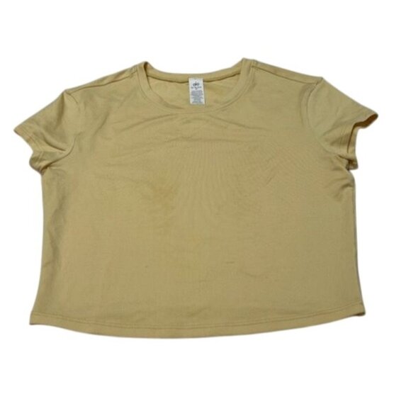 ALO Yoga Alosoft Crop Finesse Short Sleeve in Warm Butter - Picture 1 of 5